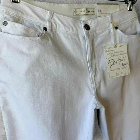 C Est 1946 Denim Slim Fit Mid Rise Skinny Jeans Stretch Size 14P White Shape NWT - Picture 7 of 16
